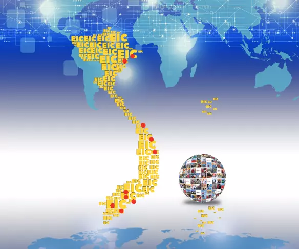 Hình ảnh bản đồ Việt Nam bằng tên công ty EIC.